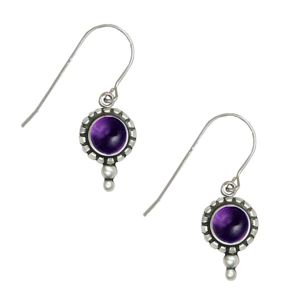 Sterling Silver Little Amethyst Gemstone Drop Dangle Earrings